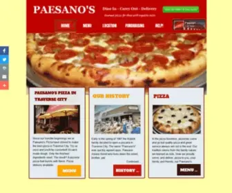 Paesanospizza.com(Paesano's Pizza in Traverse City) Screenshot