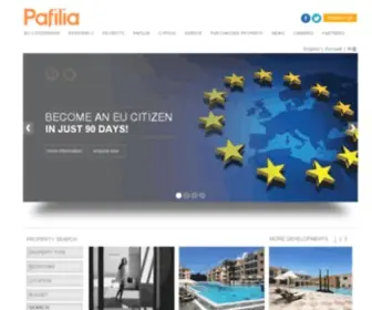 Pafilia.com(Luxury Property & Real Estate Developers in Cyprus) Screenshot