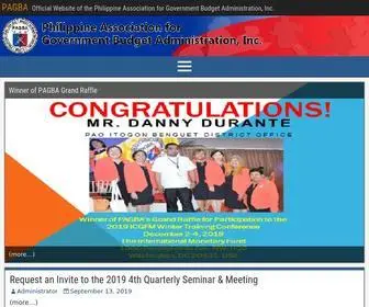 Pagba.com(Official Website of the Philippine Association for Government Budget Administration) Screenshot