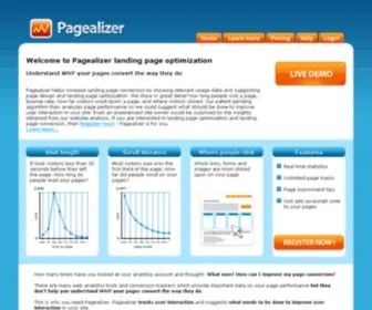 Pagealizer.com(Website, landing page optimization, landing page conversion and bounce rate analytics) Screenshot