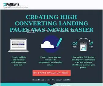 Pagewiz.net(Landing page platform) Screenshot