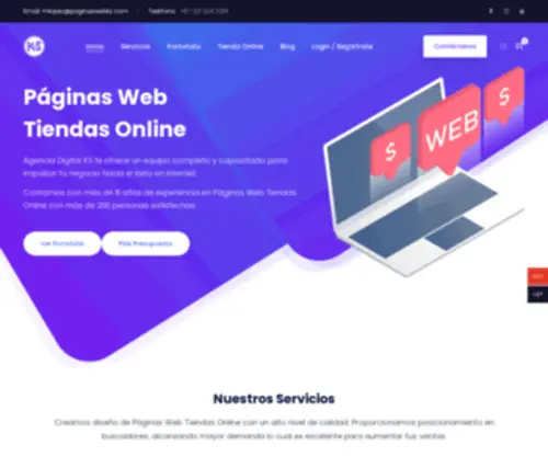 Paginaswebks.com(Páginas Web Tiendas Online) Screenshot