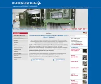 Pahlke.com(Gebrauchtmaschinenkauf ist Vertrauenssache) Screenshot