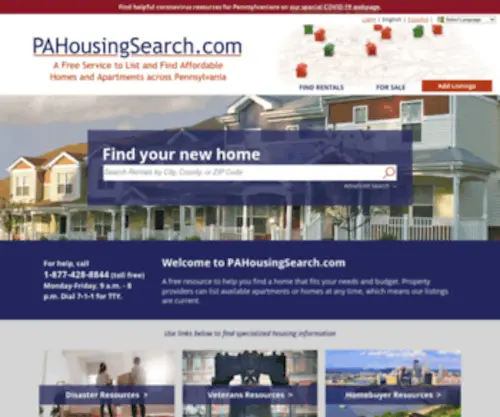 Pahousingsearch.com(Pahousingsearch) Screenshot