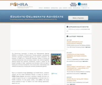 Pahra.org(PA Association of Housing and Redevelopment Agencies) Screenshot