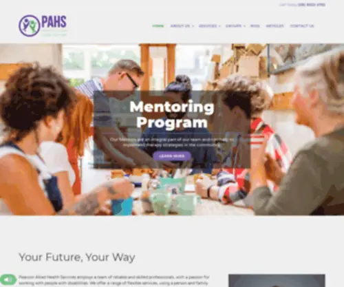 Pahs.com.au(Pearson Allied Health Services) Screenshot