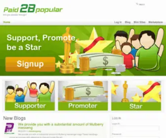 Paid2Bpopular.com(Paid2Bpopular) Screenshot