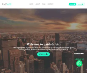 Paidads.biz(PaidAds or) Screenshot