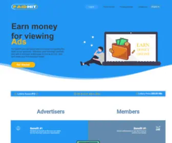 Paidhit.com(Make money watching ads) Screenshot