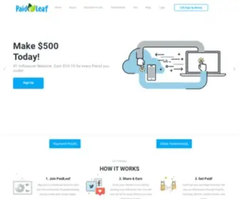Paidleaf.com(Start Making Money from Home) Screenshot