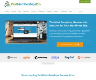 Paidmembershipspro.com(WordPress Membership Plugin and Subscriptions Platform) Screenshot