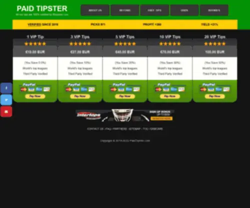 Paidtipster.com(Verified paid tipster) Screenshot
