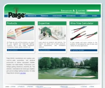 Paigewire.com(Paige Irrigation & Lighting Division) Screenshot