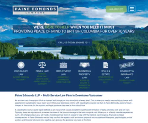 Paine-Edmonds.com(Personal Injury Lawyer Vancouver) Screenshot