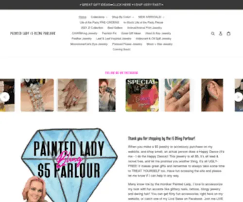 Paintedladybling.com(Painted Lady $5 Bling Parlour) Screenshot