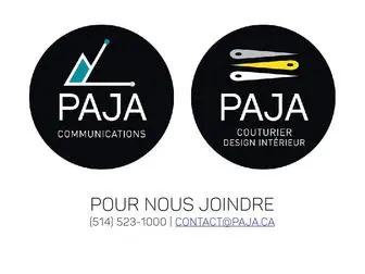 Paja.ca(Portail web pour une double entreprise de marque. Paja Communications) Screenshot