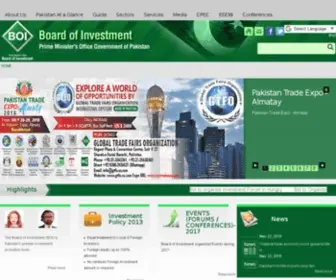 Pakboi.gov.pk(The Board of Investment) Screenshot