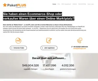 Paketplus.de(Werbung im Paket) Screenshot