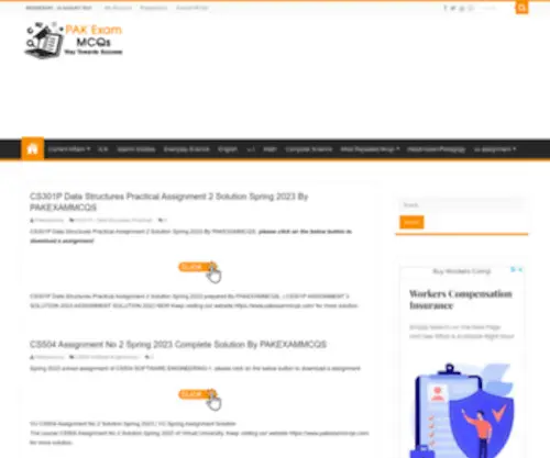 Pakexammcqs.com(Pak Exam MCQs) Screenshot