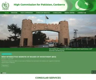 Pakistan.org.au(High Commission for Pakistan) Screenshot