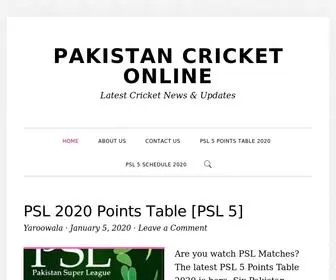 Pakistancricketonline.com(Pakistan Cricket Online) Screenshot