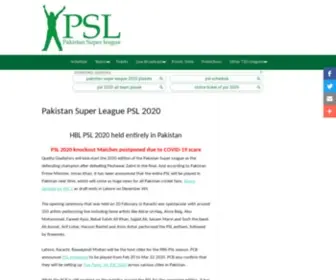 Pakistansuperleague.com.pk(PSL 2020) Screenshot