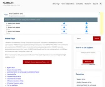 Pakmath.com(PAKMATH Knowledge Learning Point PAKMATH) Screenshot