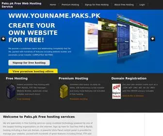 Paks.pk(Free Web Hosting Service) Screenshot