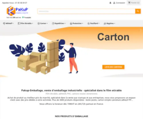 Pakup-Emballage.fr(Vente d'emballages carton) Screenshot