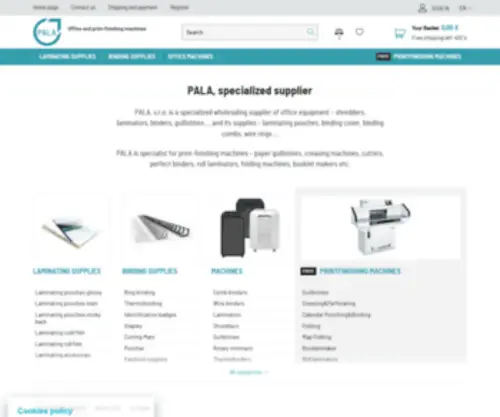 Pala.store(Laminating and binding supplies Eurosupplies) Screenshot