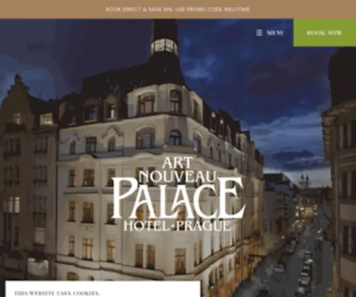 Palacehotel.cz(Official website of Art Nouveau Palace Hotel) Screenshot