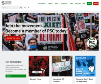 Palestinecampaign.org(Palestine Solidarity Campaign) Screenshot