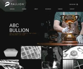 Pallion.com(Pallion is the largest precious metals services group in Australasia. Offers the following services) Screenshot