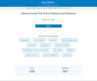 Pallipedia.org(The Free Online Palliative Care Dictionary) Screenshot