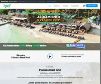 Palmaritobeach.com(Palmarito Beach Hotel en CartagenaPasadia en Cartagena) Screenshot