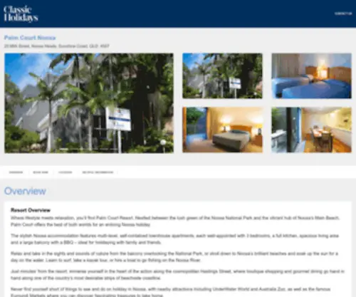 Palmcourtnoosa.com.au(Classic Holidays Resorts) Screenshot