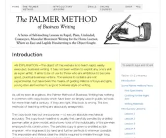 Palmermethod.com(The object of this website) Screenshot