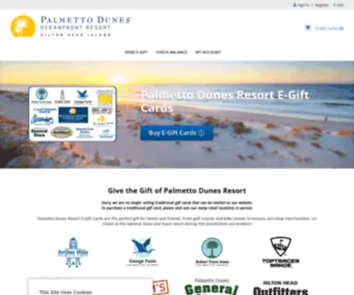 Palmettodunesstore.com(Hilton Head Gift Cards) Screenshot