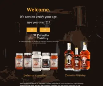 Palmettomoonshine.com(Craft Whiskey and Moonshine Liquor Distillery) Screenshot