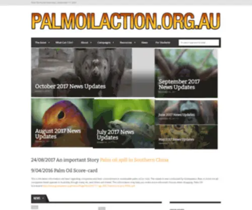 Palmoilaction.org.au(Help save the Borneo Orangutan) Screenshot