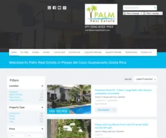 Palmrealestatecr.com(Palm Real Estate in Playas del Coco Guanacaste Costa Rica) Screenshot
