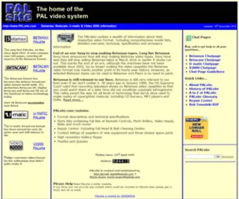 Palsite.com(The home of the PAL video system) Screenshot