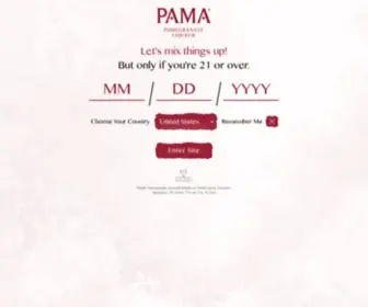 Pamaliqueur.com(PAMA Pomegranate Flavored Liqueur) Screenshot