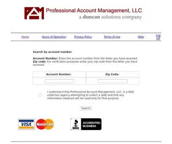 Pamcollections.com(Professional Account Management) Screenshot