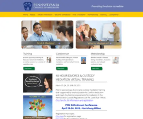 Pamediation.org(The mission of the Pennsylvania Council of Mediators) Screenshot