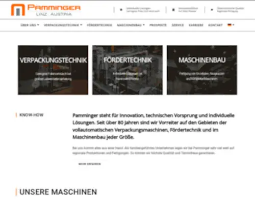 Pamminger.at(Experte für Verpackungstechnik) Screenshot