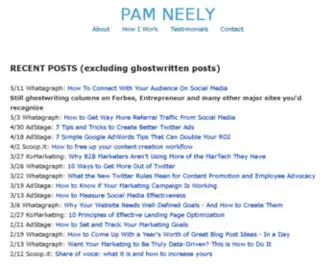 Pamneely.com(Business book ghostwriting service) Screenshot