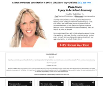 Pamolsen.com(Personal Injury Attorney Pamela Olsen) Screenshot