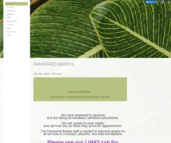 Pamperedbodies.com(Pampered Bodies Day Spa and Salon) Screenshot