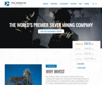 Panamericansilver.com(Pan American Silver Corp) Screenshot
